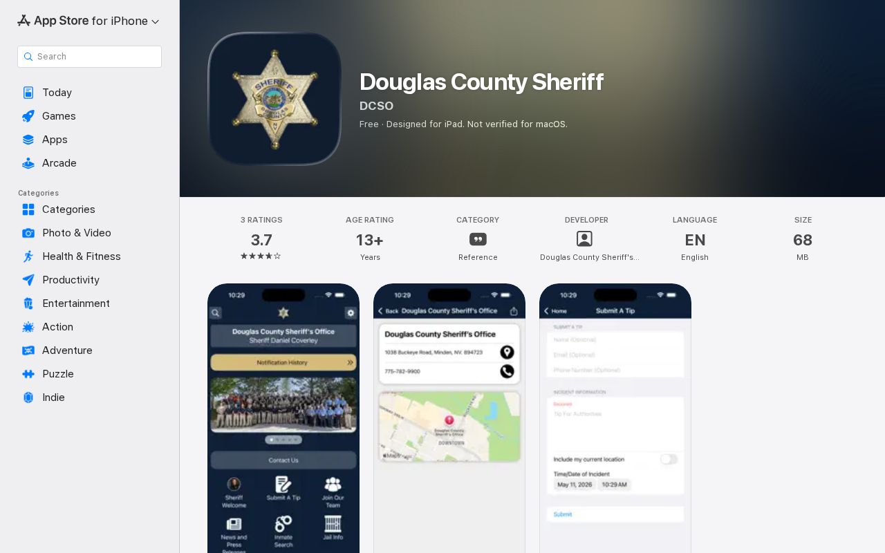 Official Douglas County Sheriff mobile app listing