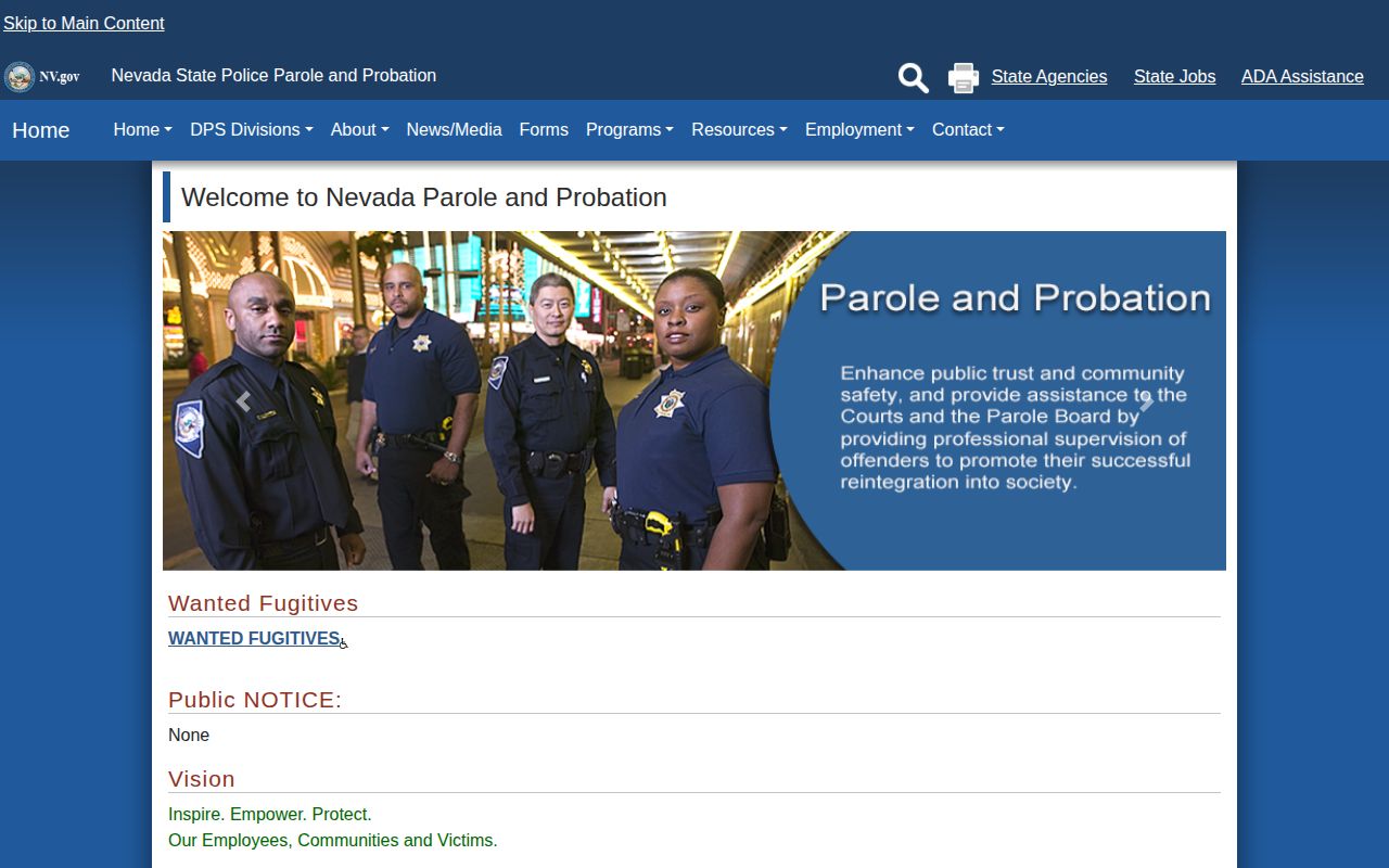 Nevada parole and probation agency page for Douglas County supervision